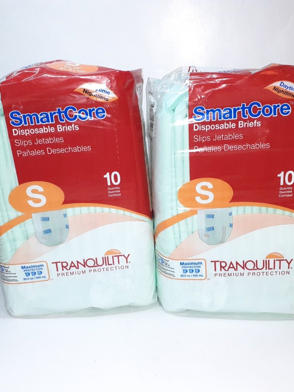 2 packs - Tranquility SmartCore Disposable Briefs Small - 20 pcs total- Small